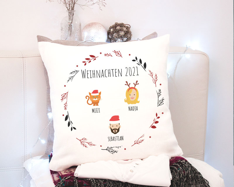 Coussin personnalisable - Collection Family Circus Noël
