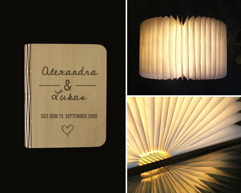 Personalisierbare Buch-Lampe - Jahrestag