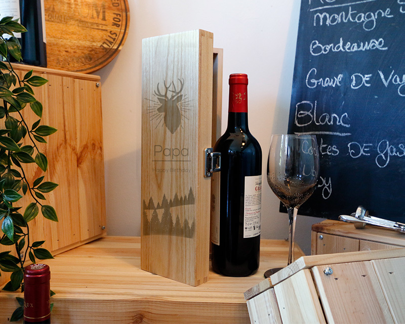 Caisse à vin Personnalisable - Cerf