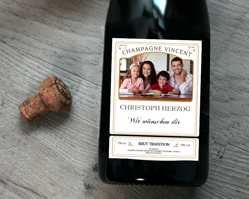 Champagner-Flasche mit Foto