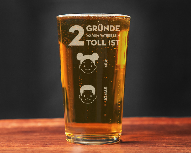 Personalisierbares Bierglas - Gründe warum Papasein toll ist!