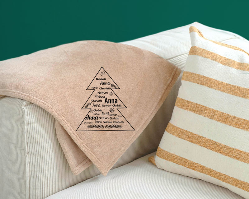Kuscheldecke personalisiert - Kollektion Tannenbaum Familie