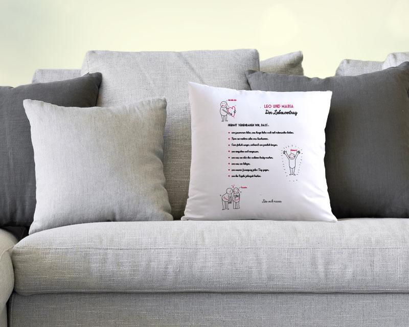 Coussin contrat d'amour