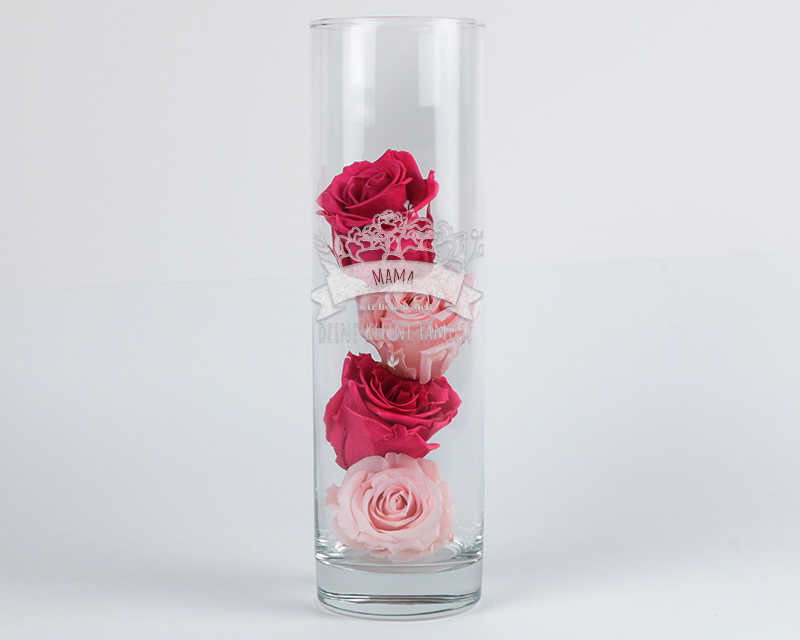 Personalisierbare Vase mit Gravur - Blumen Mama