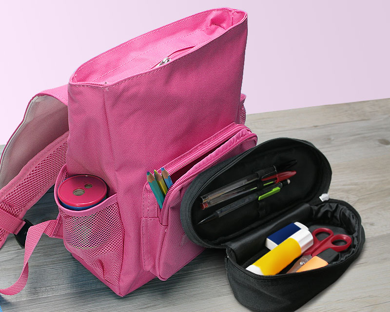Personalisierbarer Rucksack für Kinder mit Federmappe Bärchen