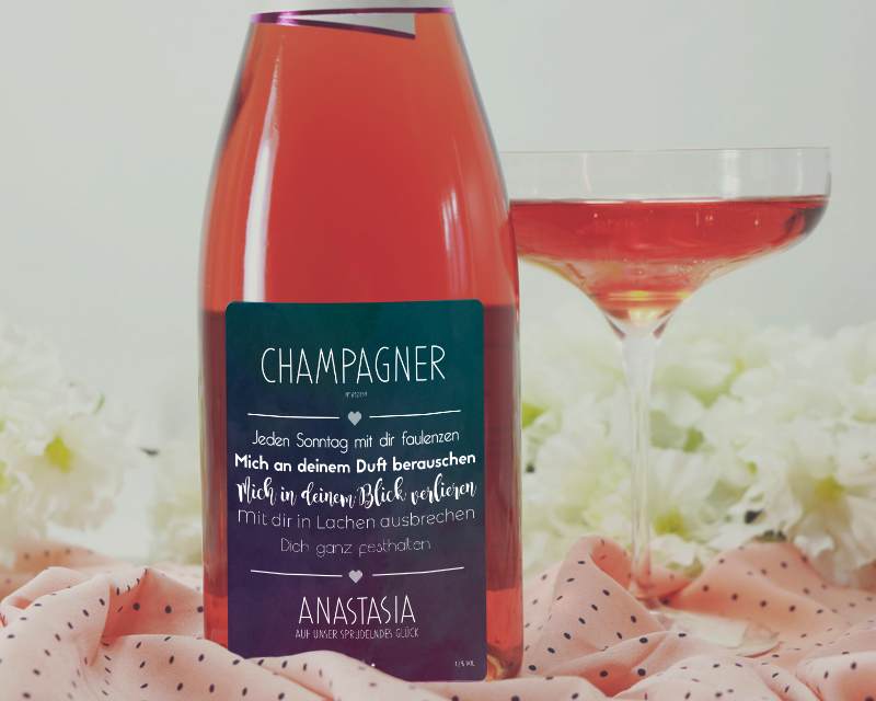 Bouteille de Champagne Rosé Mon amour