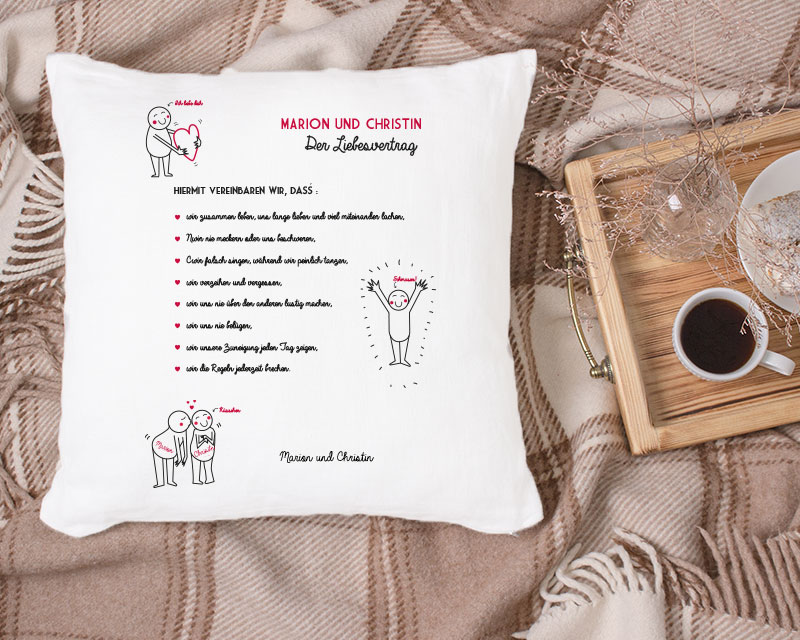 Coussin contrat d'amour