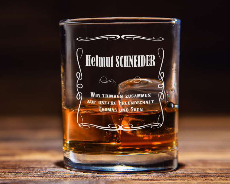 Whiskyglas mit Gravur - Vorname und Nachricht 1