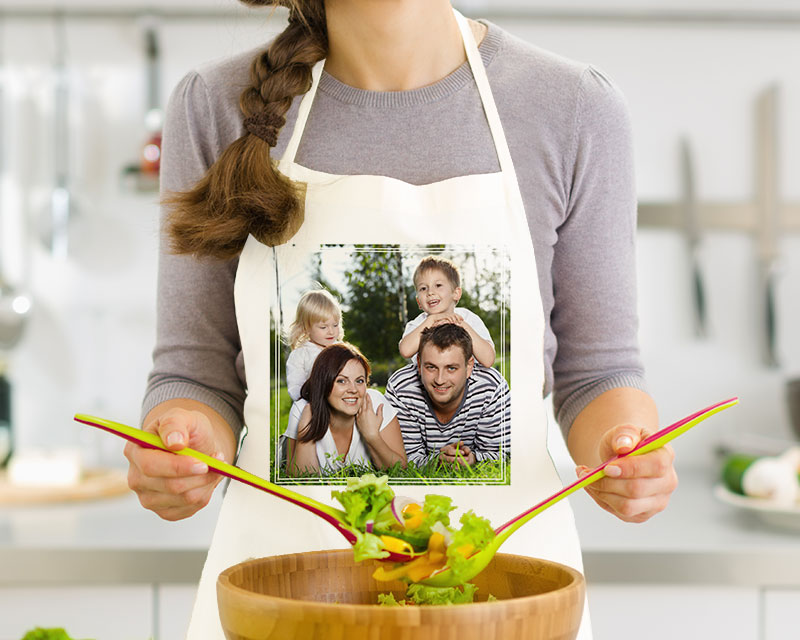 Personalisierbare Kochschürze Foto Quadrat