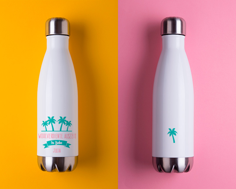 Gourde isotherme en inox personnalisable - Été Palmier