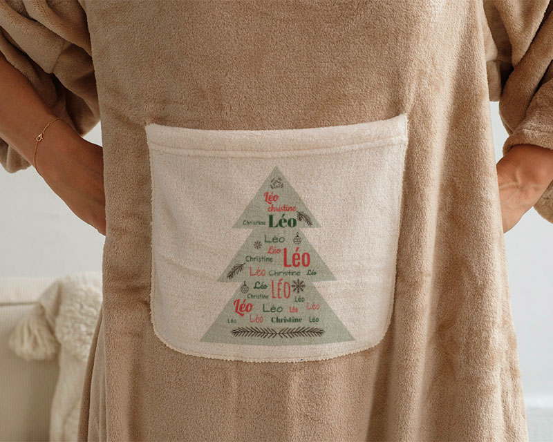 Kuscheldecke mit Ärmeln - Tanne Familie