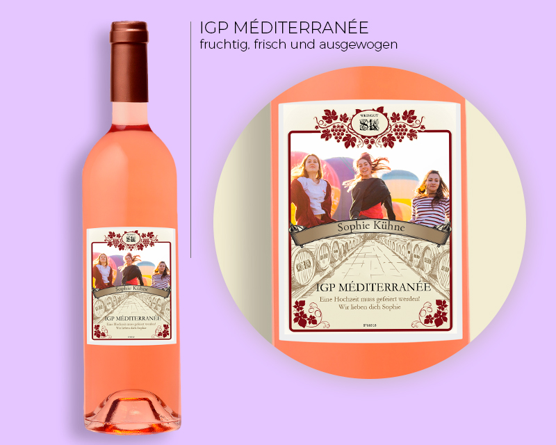 Bouteille de vin rosé IGP Méditerranée - Classique photo