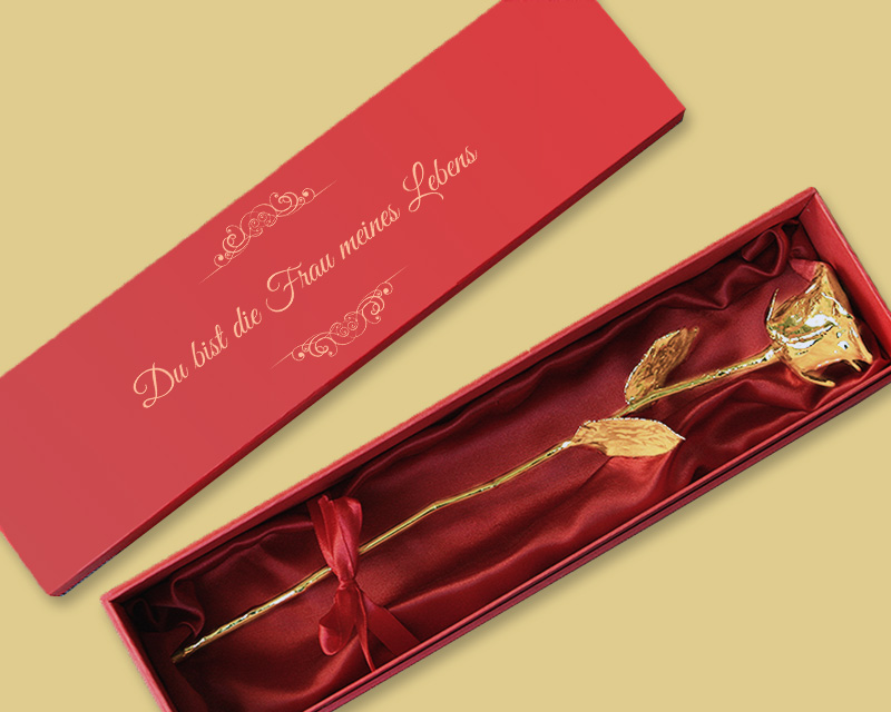 Ewige Rose aus 24 Karat Gold (36 cm) mit personalisierter Geschenkpackung 3