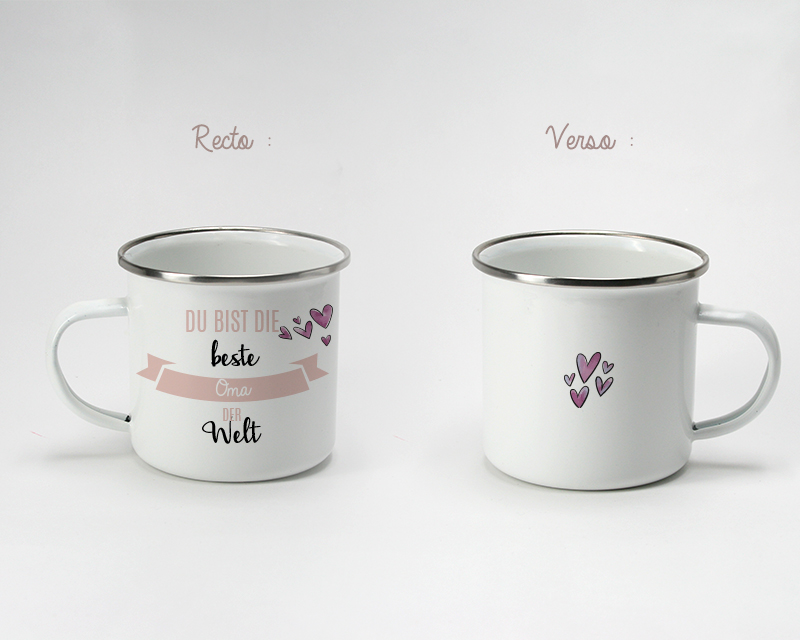 Personalisierbare Emaille-Tasse - Du bist die Beste der Welt