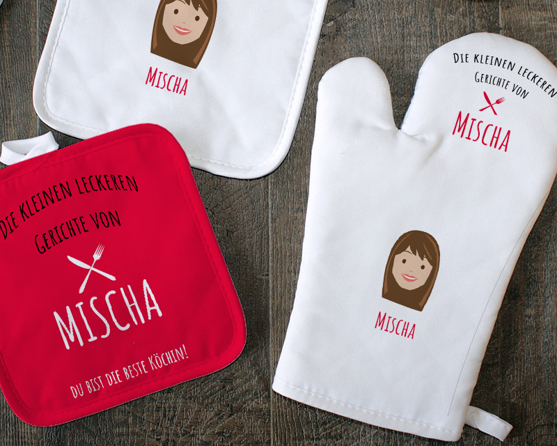 Personalisierbare Topflappen und Ofenhandschuhe - Kollektion Family Circus