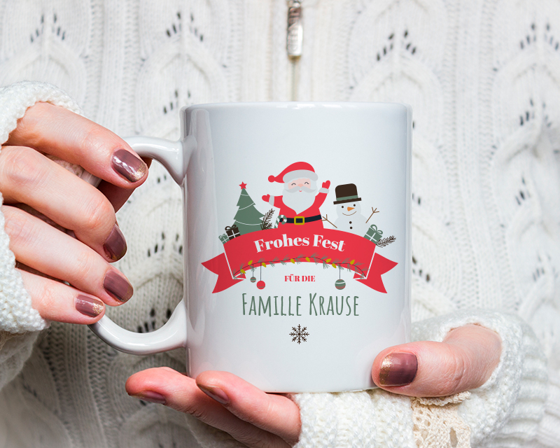 Personalisierbare Tasse - Frohes Fest