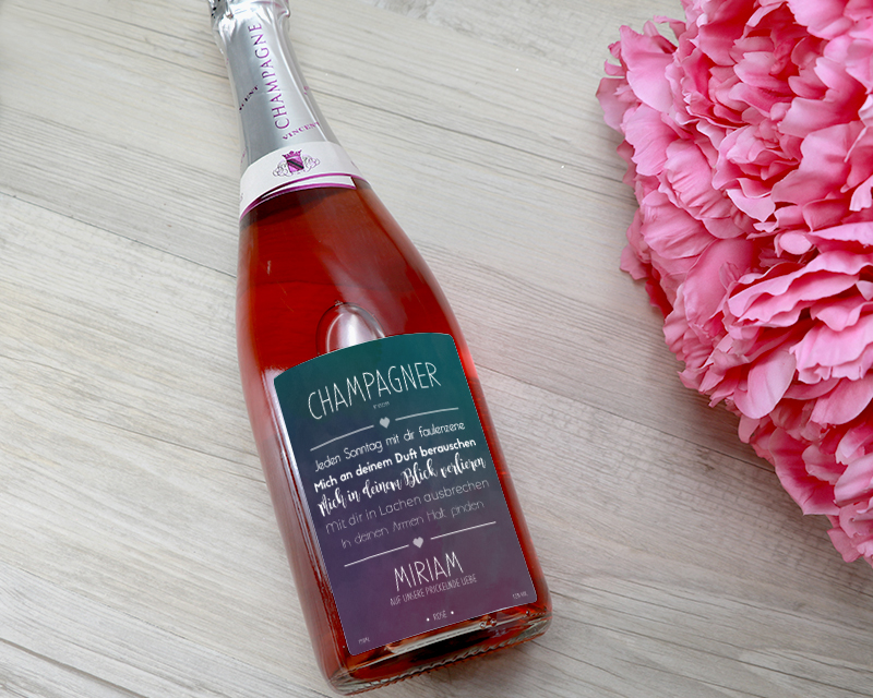 Bouteille de Champagne Rosé Mon amour