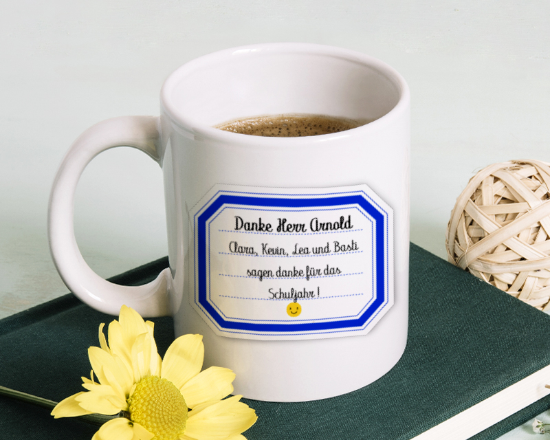 Personalisierbare Tasse - Kollektion Danke Frau Lehrerin