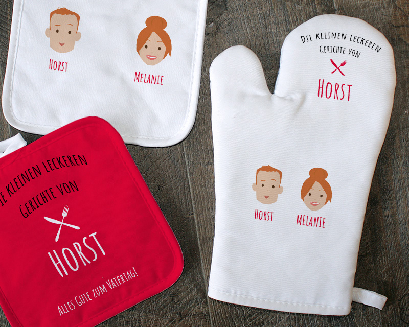 Personalisierbare Topflappen und Ofenhandschuhe - Kollektion Family Circus