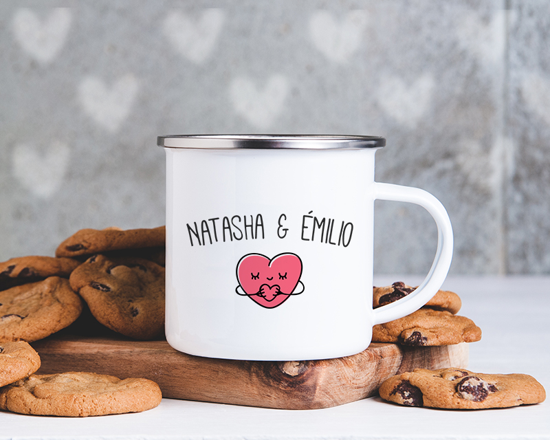 Personalisierte Emaille-Tasse - zu zweit