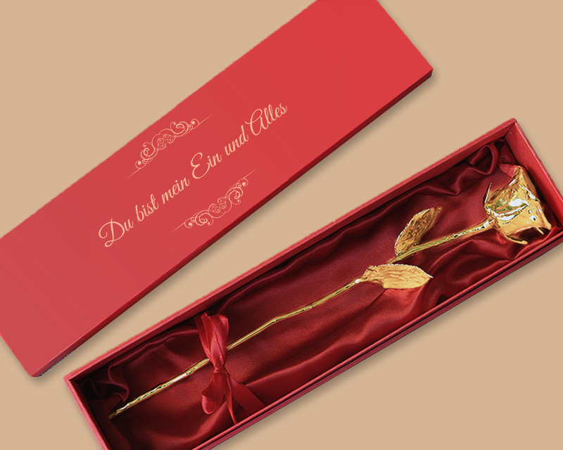 Ewige Rose aus 24 Karat Gold (36 cm) mit personalisierter Geschenkpackung 1