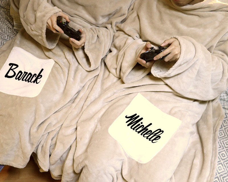 Personalisiertes Paar Ärmeldecken mit Ärmeln - Vorname