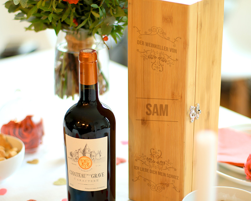 Wein Geschenk Box - Dekantierset Sommelier Set - Personalisierbares Geschenk - Prestige