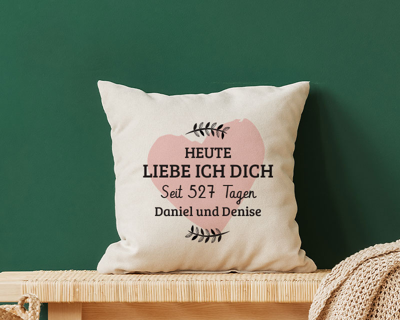 Personalisierbares Kissen - Ich liebe dich seit ...