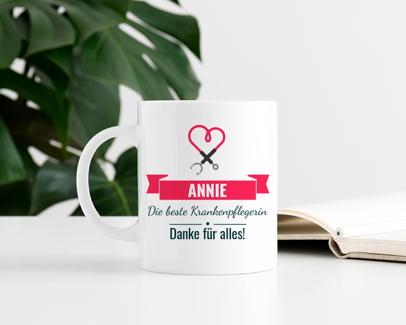 Personalisierbare Tasse - Dankeschön Pflegepersonal