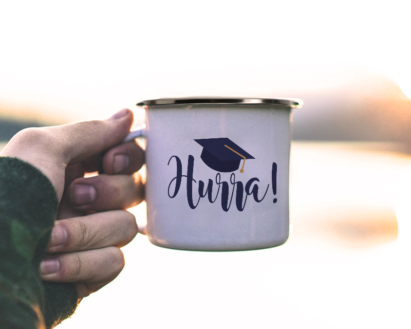 Personalisierbare Emaille-Tasse - Absolvent