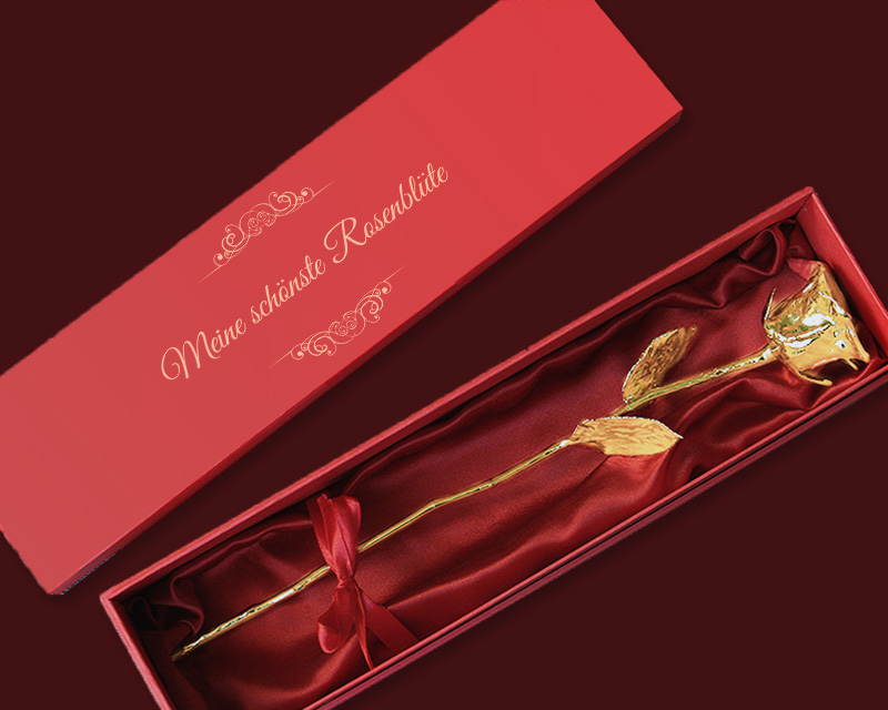 Ewige Rose aus 24 Karat Gold (36 cm) mit personalisierter Geschenkpackung 4