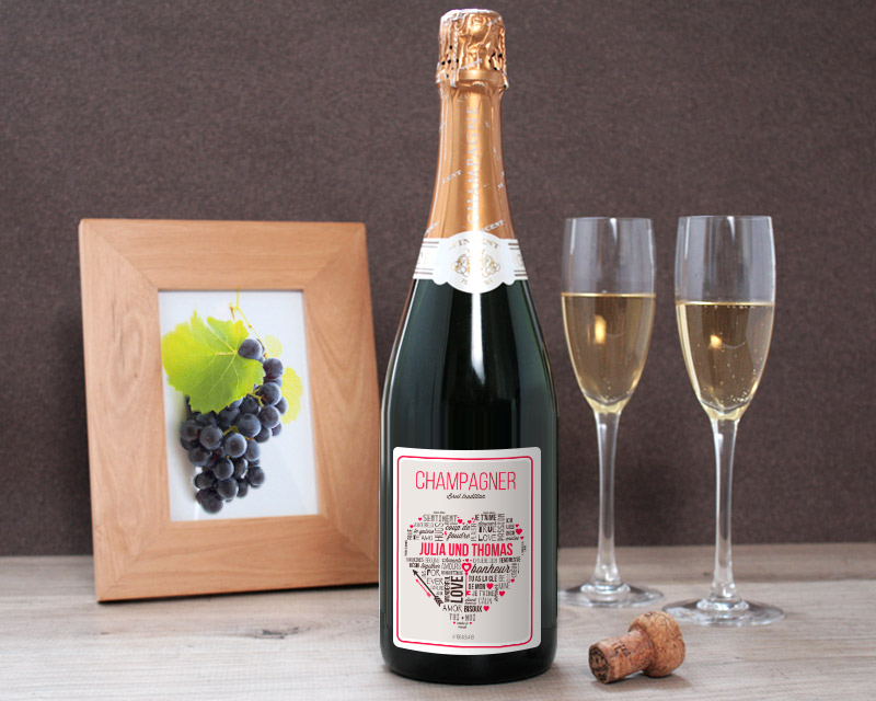Personalisierbarer Champagner - Liebesbotschaft