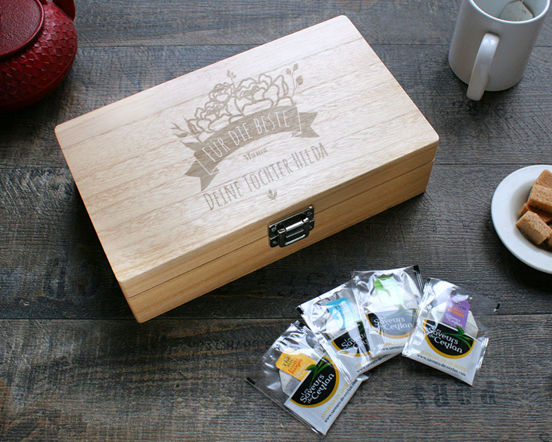 Personalisierbare Teebox - Kollektion Blumen Mama