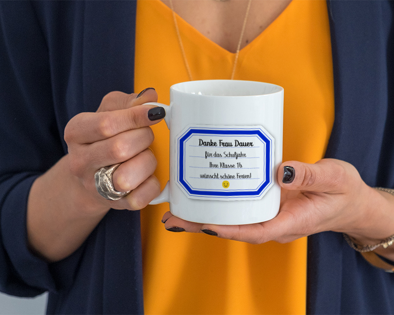 Personalisierbare Tasse - Kollektion Danke Frau Lehrerin