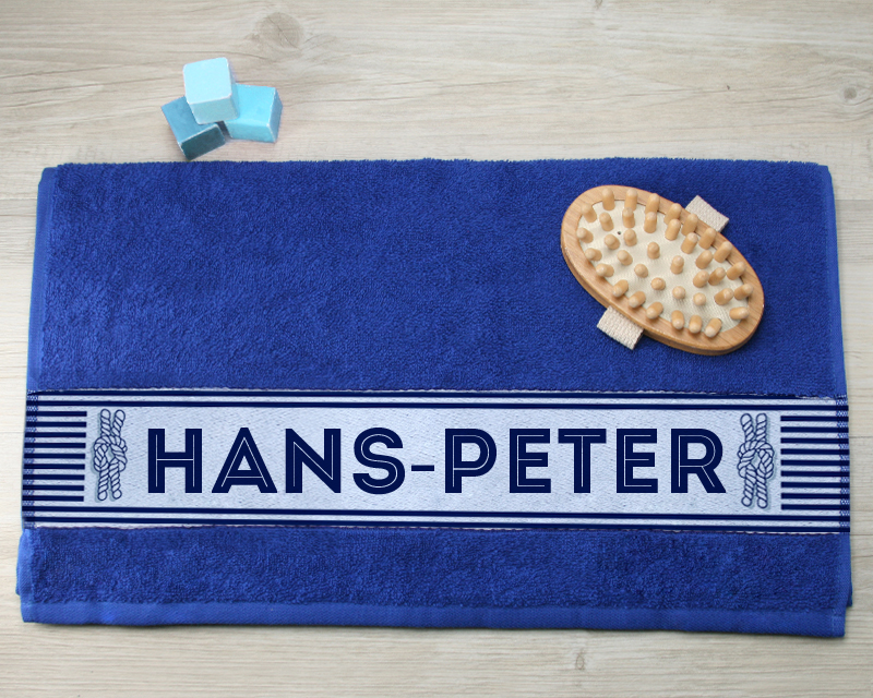 Personalisierbares Handtuch blau - Matrose