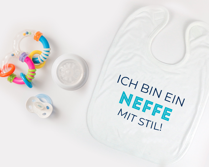 Personalisierbares Baby Latzchen - Kollektion 'Ich hab's drauf' - Modell Blau