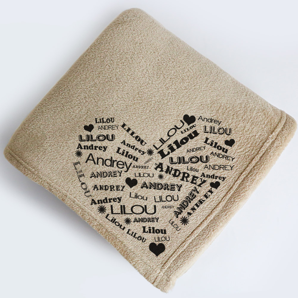 Kuscheldecke personalisiert mit Vornamen - Sweet Heart Familie